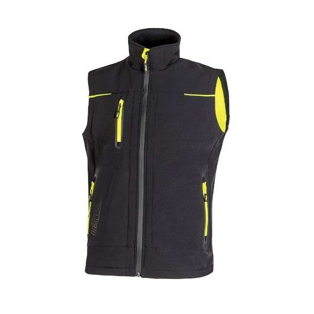 Black carbon Vest in Softshell water resistant - U-Power Universe