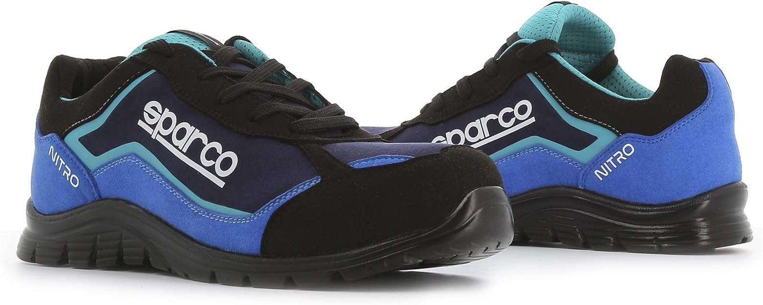 Sparco Unisex Safety Work Shoe size 42 43 Light Blue Black Nitro-S3 SRC