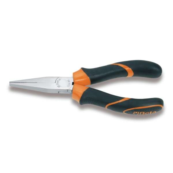 Long flat knurled nose pliers bi-material handles - 1008BM Beta