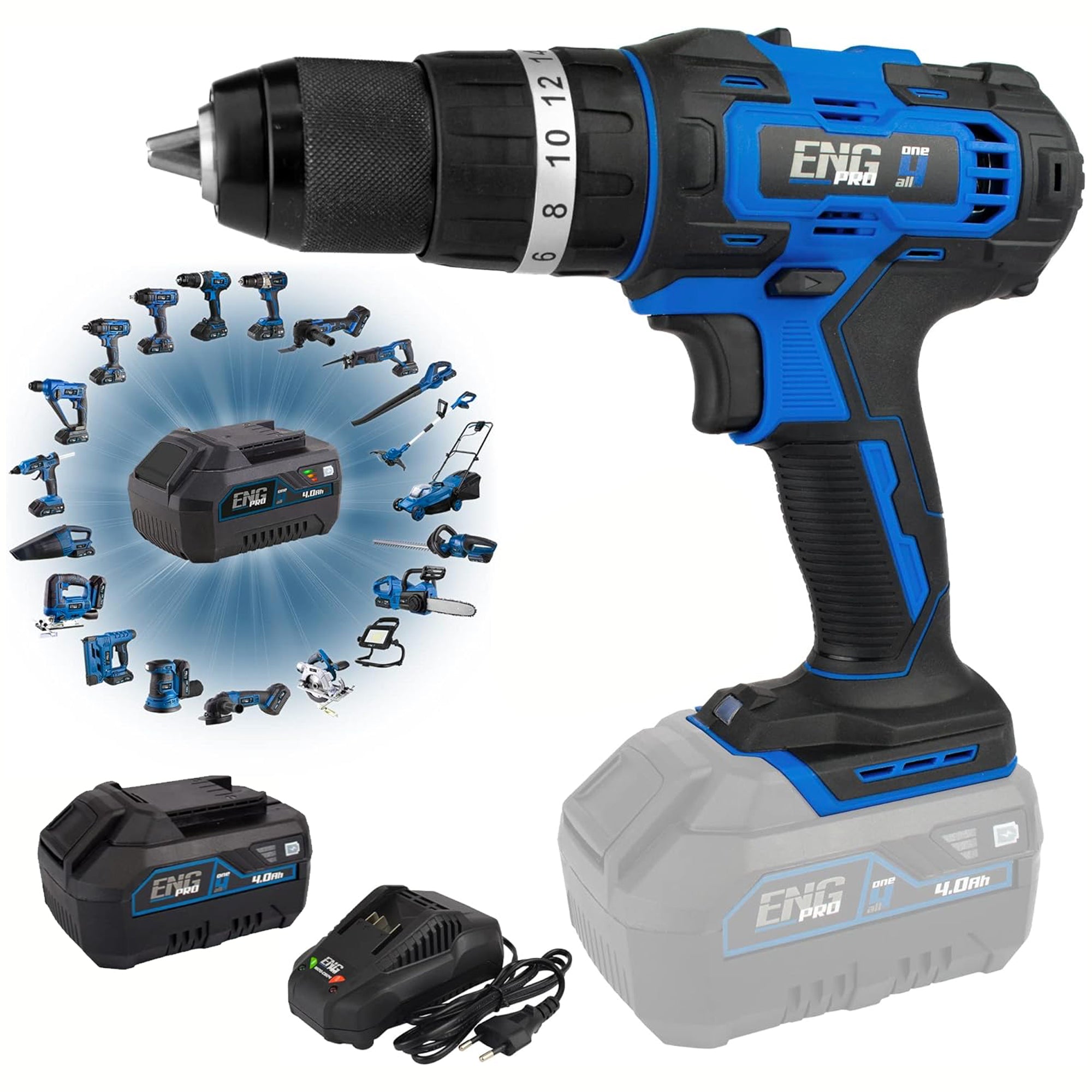 Cordless drill with impact professional 40 Nm ONE4ALL - ENG PRO 1B20-AP40