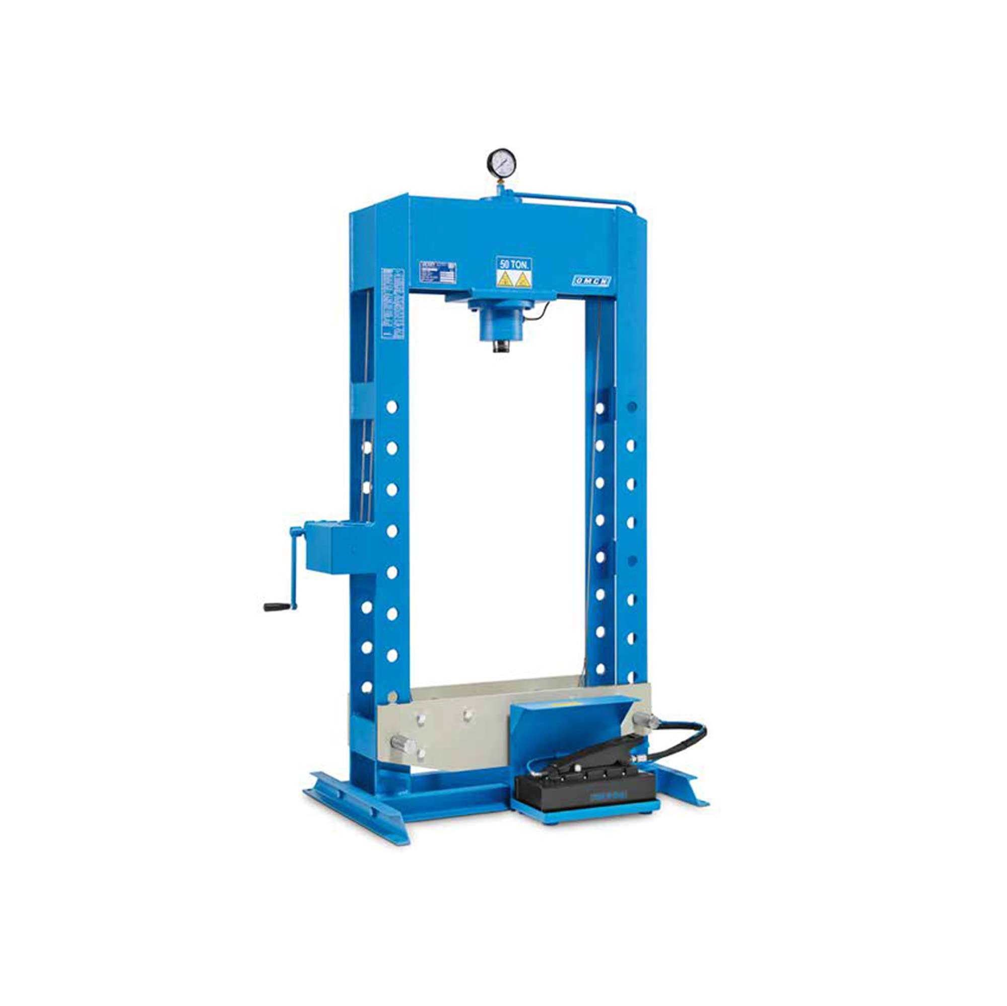 Hydraulic press with hydropneumatic foot pump 50 ton capacity - OMCN 158/IP