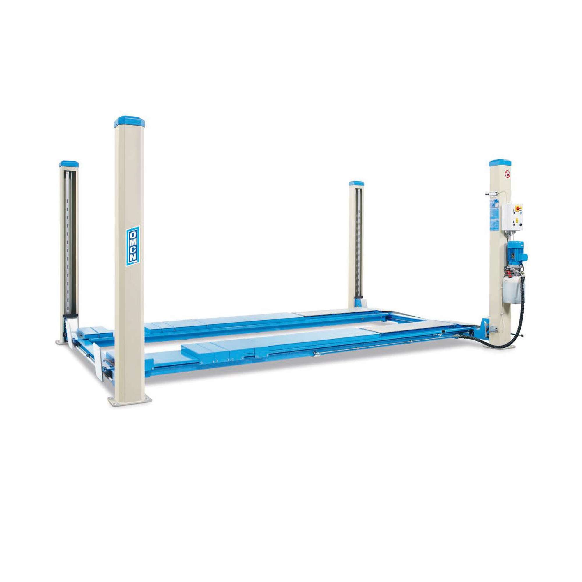 Electro-hydraulic 4-post lift capacity 4000 kg for wheel alignment OMCN