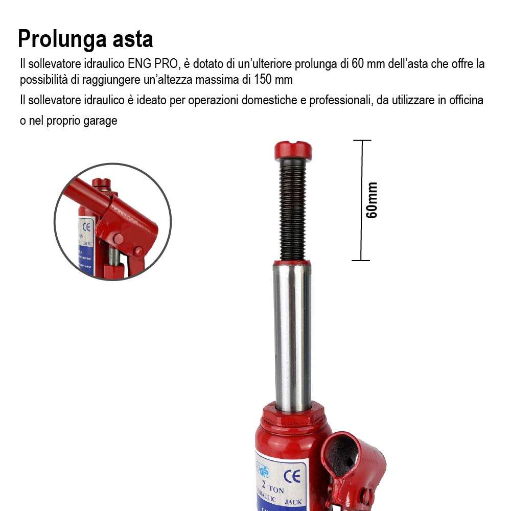 Bottle jack 2000 kg 2 T TON Tons -MA CB 0002 - ENG PRO