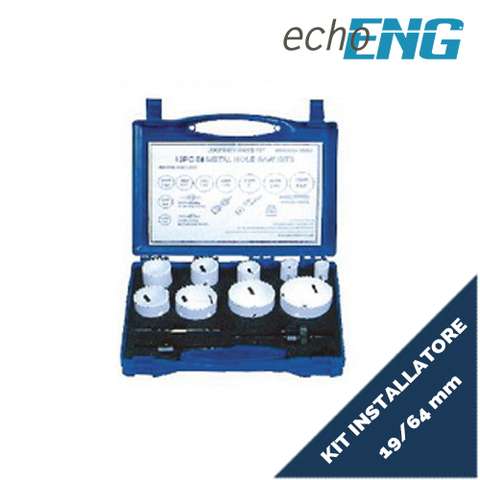 Set of 9 bi-metal HSS hole saws  19 - 64 mm plastic case - UT 10 STG3