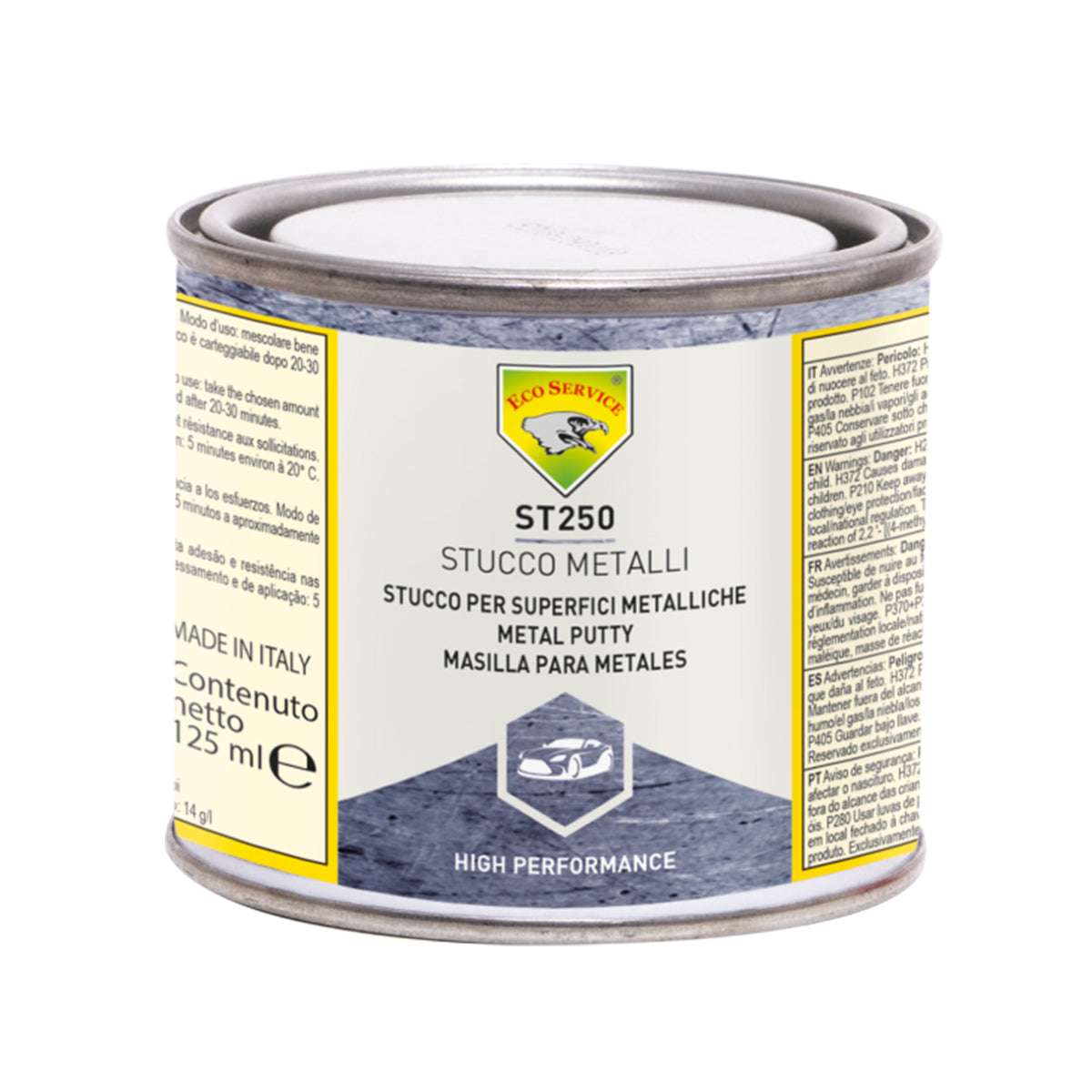 Metal putty 125ml for repairing sheet metal, aluminum and galvanized surfaces