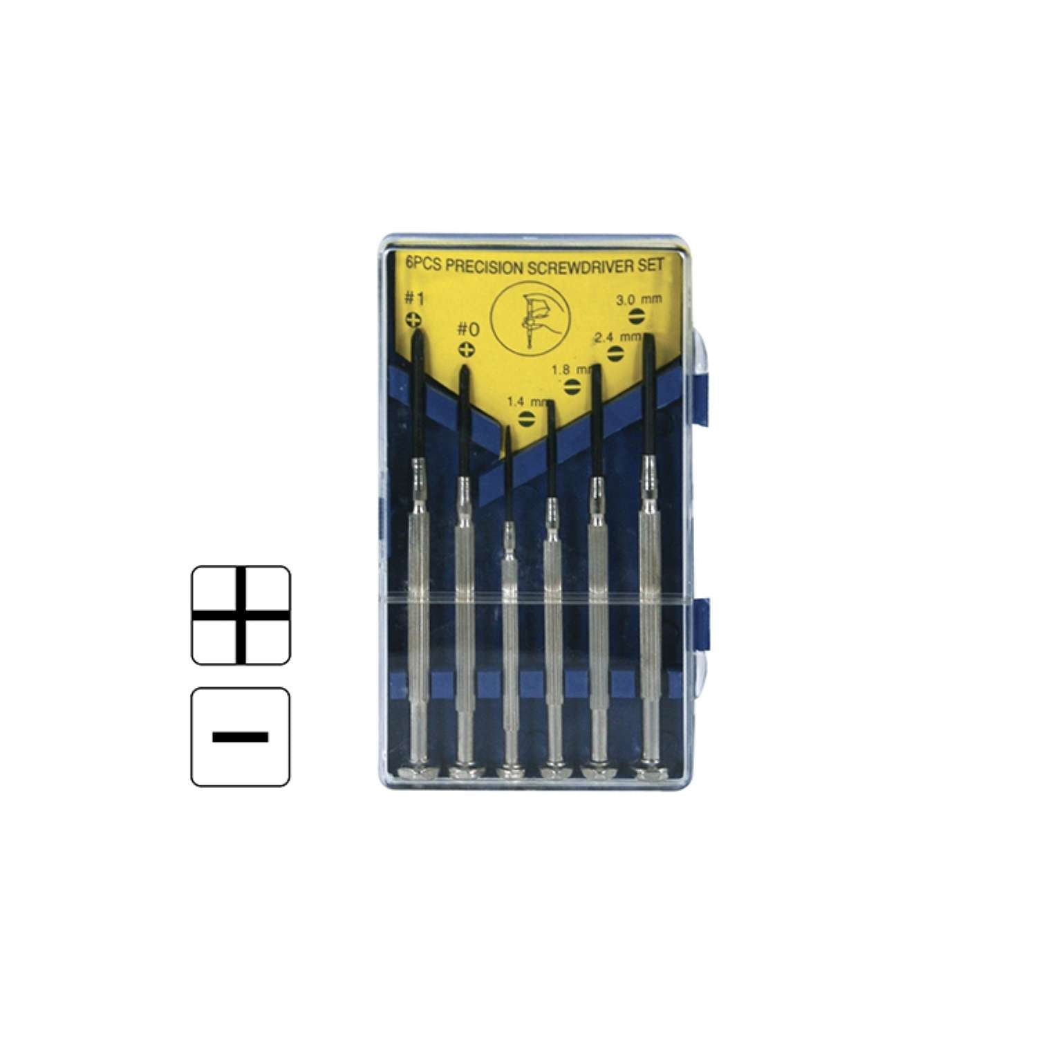 Set of 6 precision screwdrivers cross and flat - UM 10 STP6