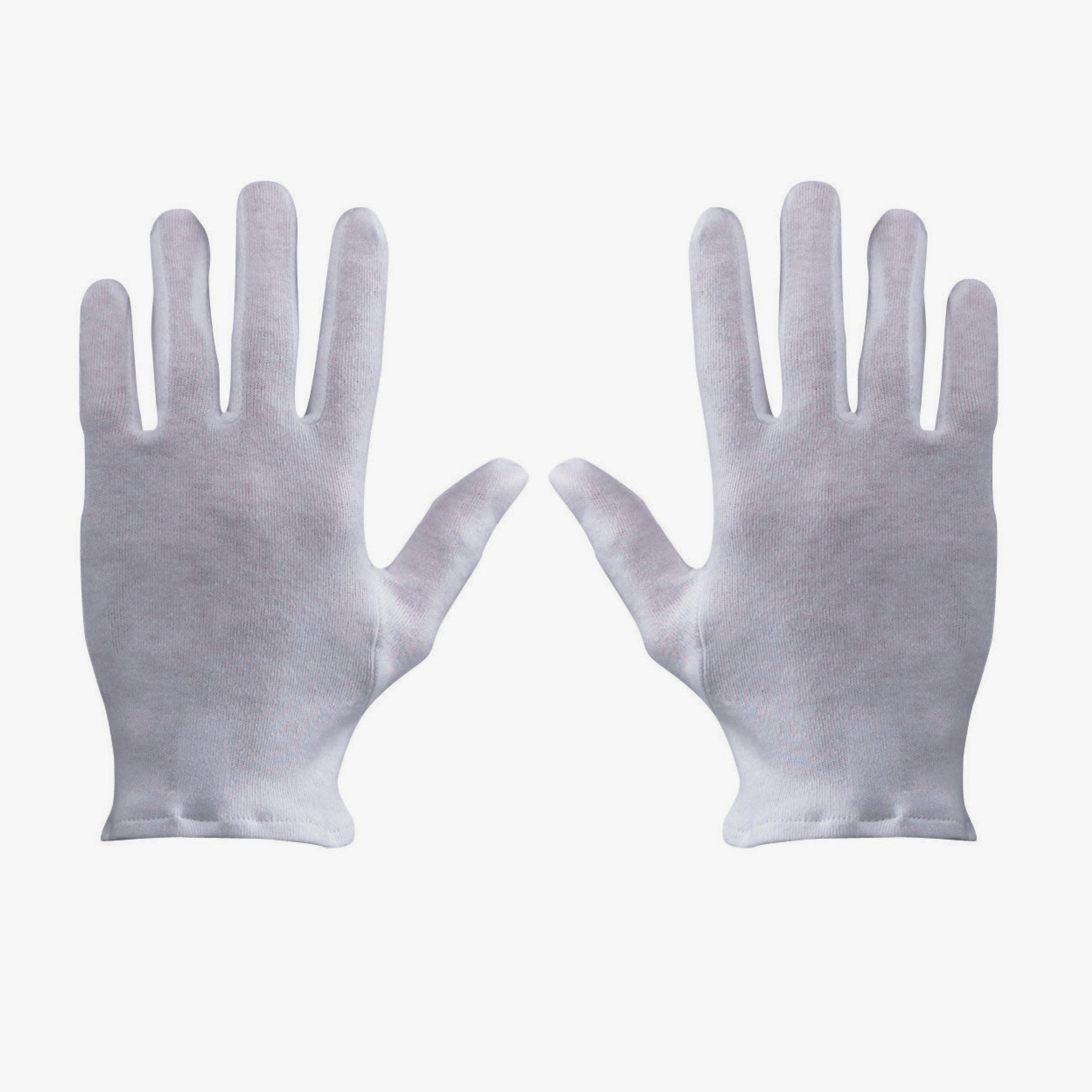 White cotton knit gloves 335026 - 12pcs