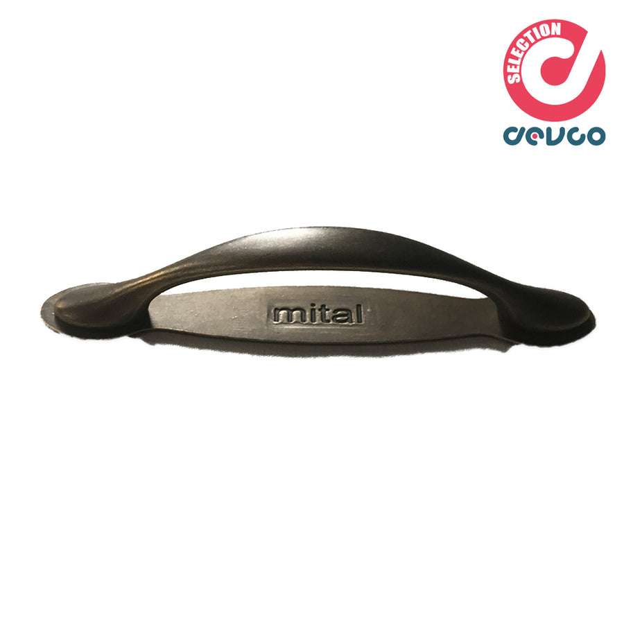 Antique bronze zamak handle with plate - Mital - 3085P BAT