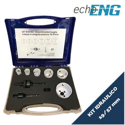 Set of 5 bi-metal HSS hole saws 19 - 57 mm plastic case - UT 10 STG2