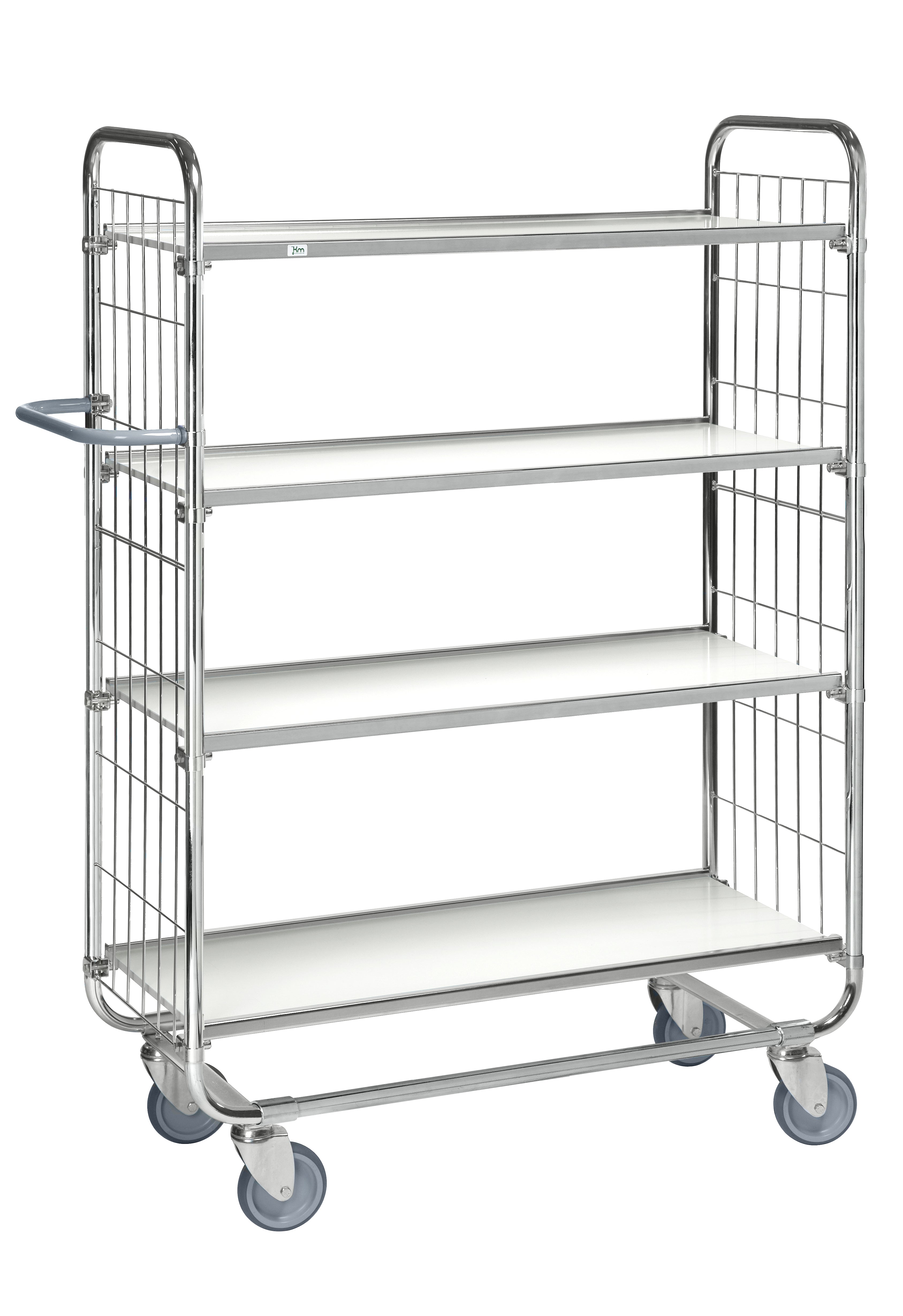 Flexible shelf trolley with 4 shelves LxWxH(mm) 1395 x 470 x 1590 - Kongamek