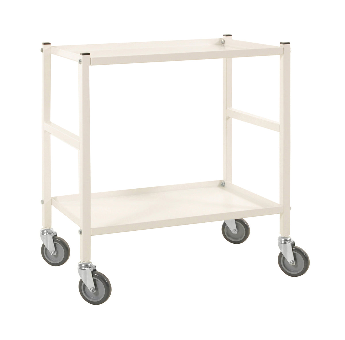 Weißer smarter Tischwagen mit 2 Ablagen L x B x H (mm) 690 x 430 x 750