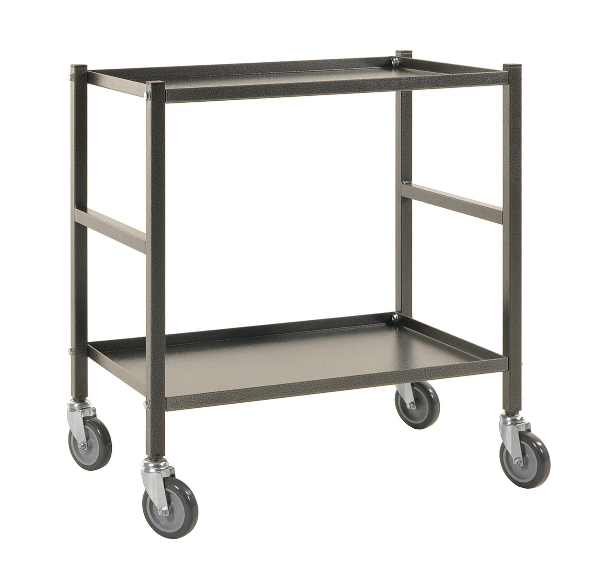 Kleiner Tischentrolli mit Rollen, 2 Ablagen, 690x430x750mm, grau - Kongamek