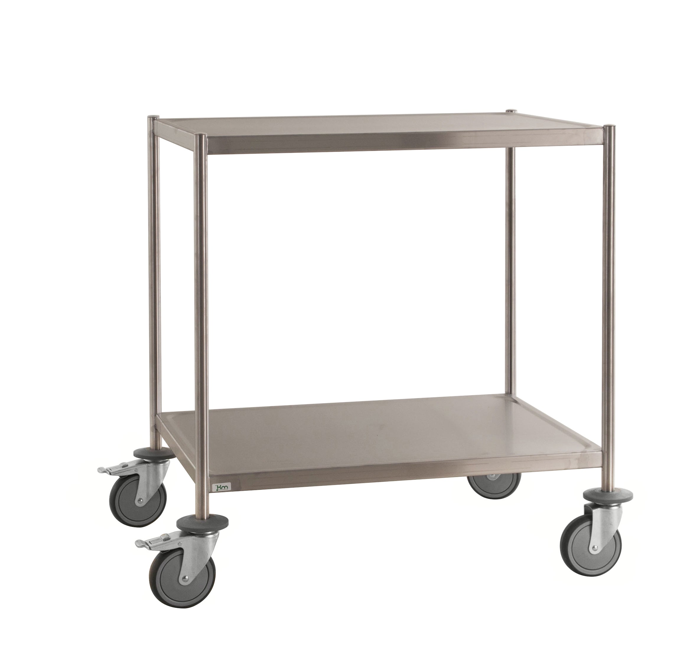 Stainless steel trolleys with brake 650 x 440 x 1010 load 200Kg Kongamek
