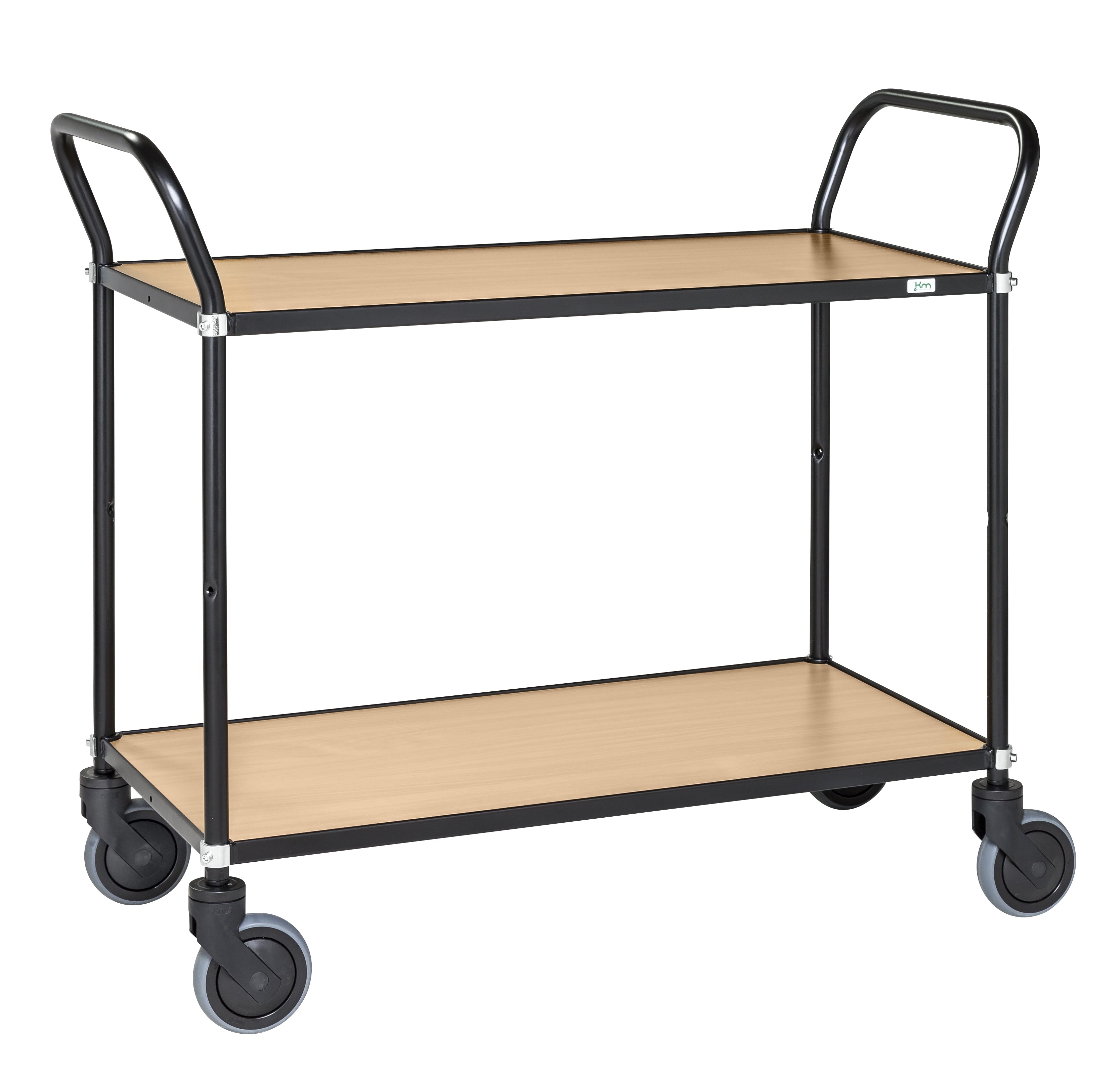 Elegant design trolley LxWxH 1100 x 430 x 940mm 4 swivel castors 125 mm Kongamek