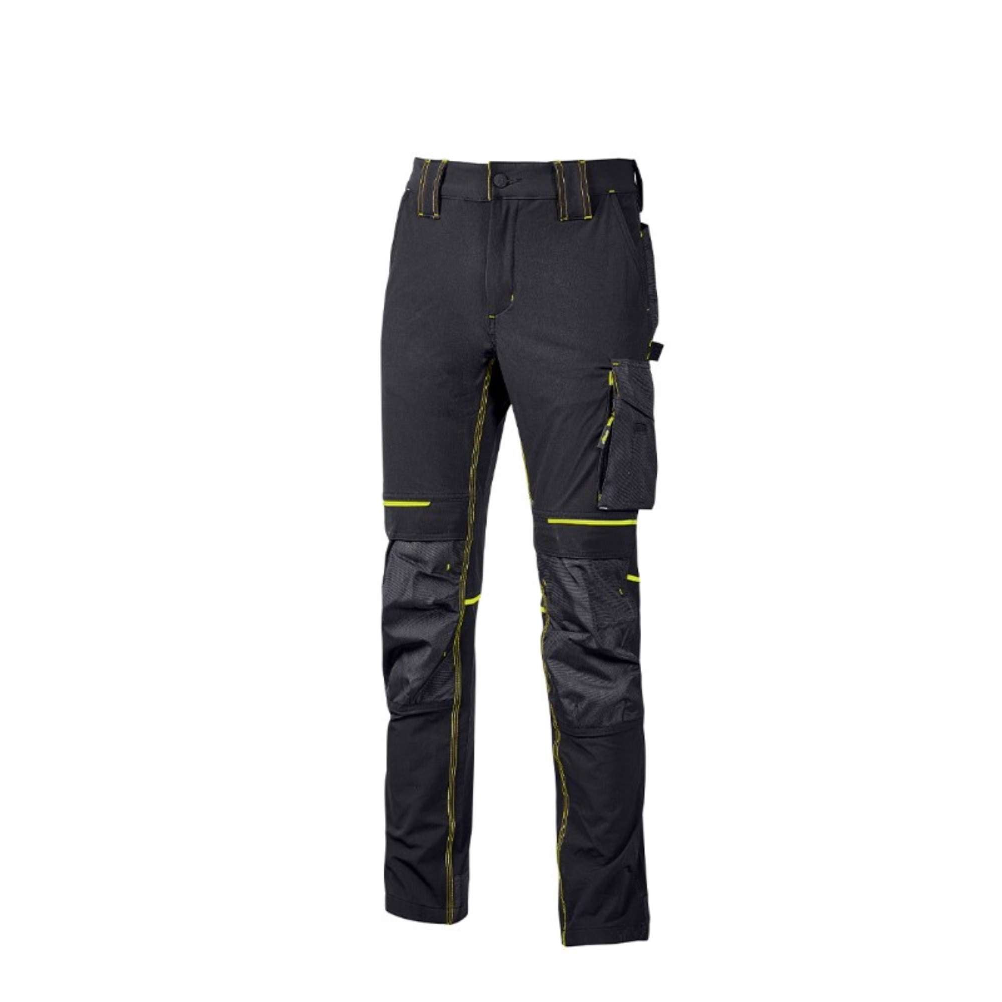 Black Carbon work pants, slim fit and water repellent - U-Power Atom PE145BC