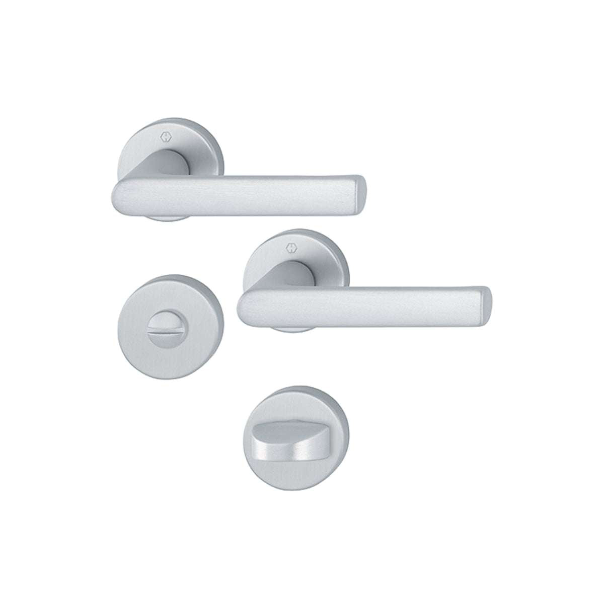 Grooved button handle/ Toilet door knob satin chrome Hoppe 11846653