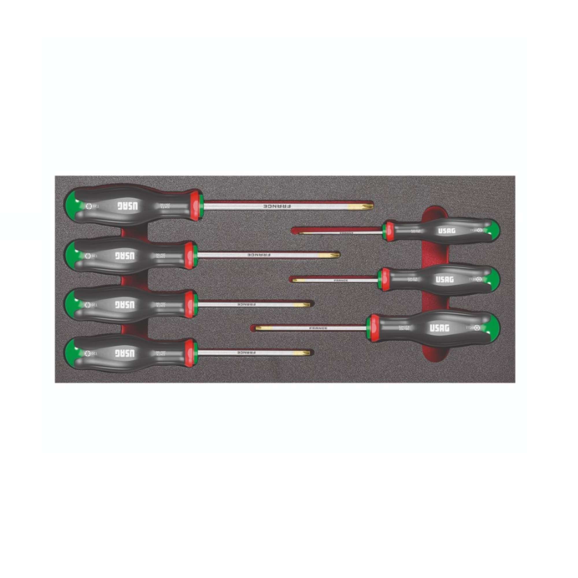 Two-coloured assorted sponge module of 7 Torx screwdrivers - Usag U05190911