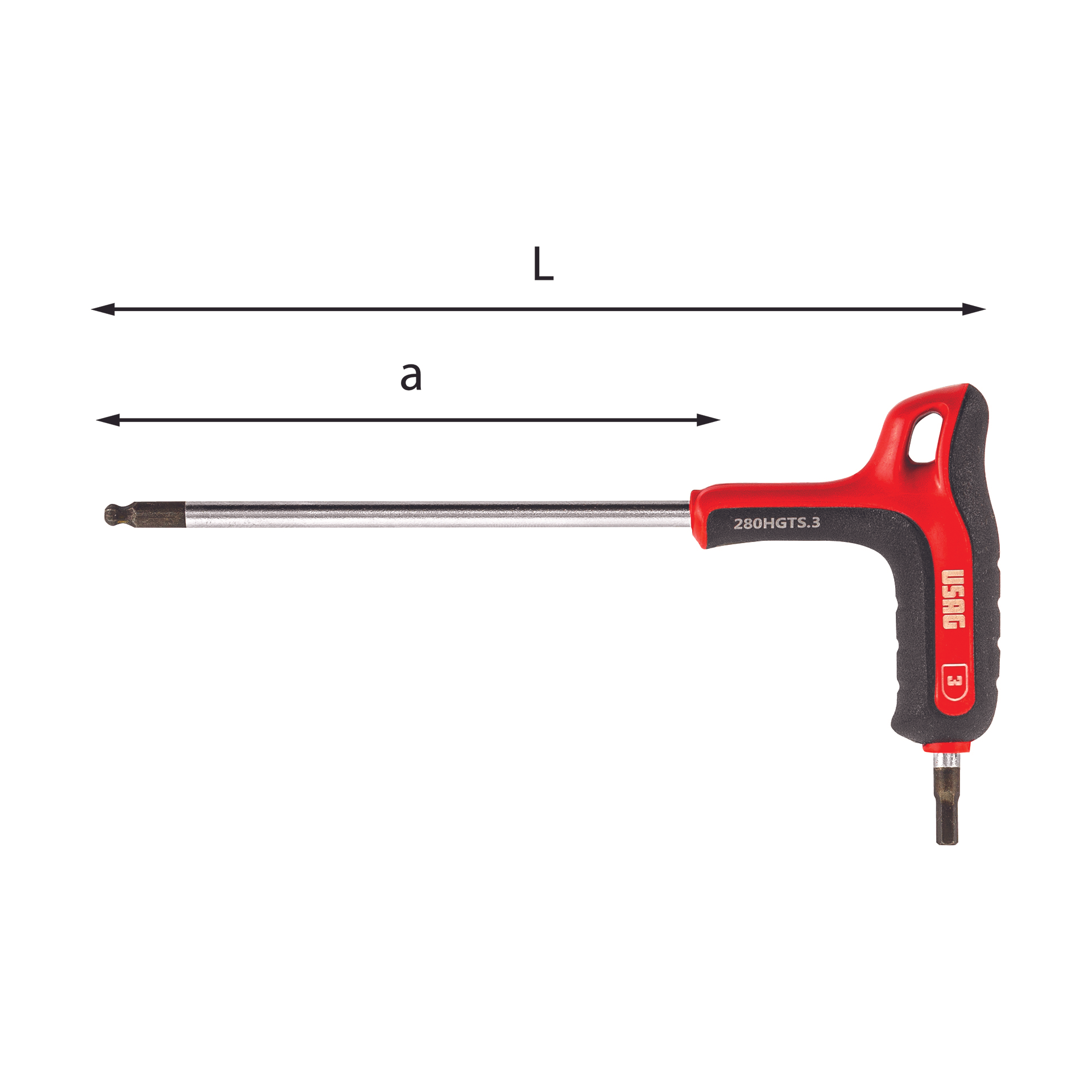 Ball head hex wrenches with handle 4mm - Usag 280 HGTS U02801424