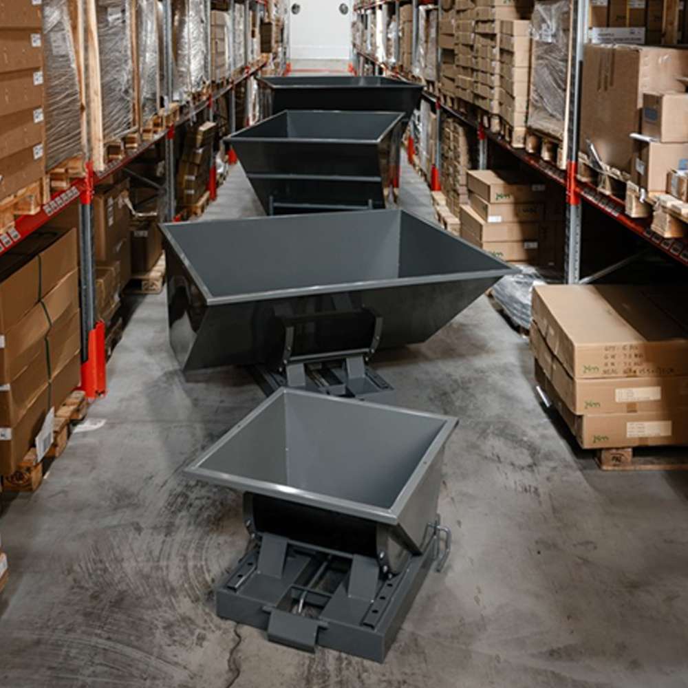 Tipping container with automatic tipping function from 150 to 3000 l-Kongamek