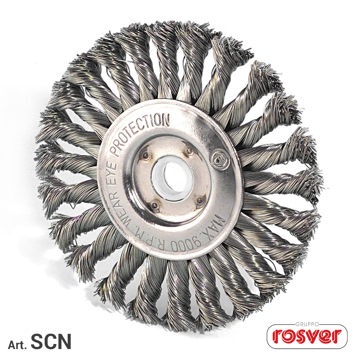 Spazzola Circolare Mazzetti Ritorti Rosver SCN D.150 F.22 Acciaio 2R - Conf.1pz