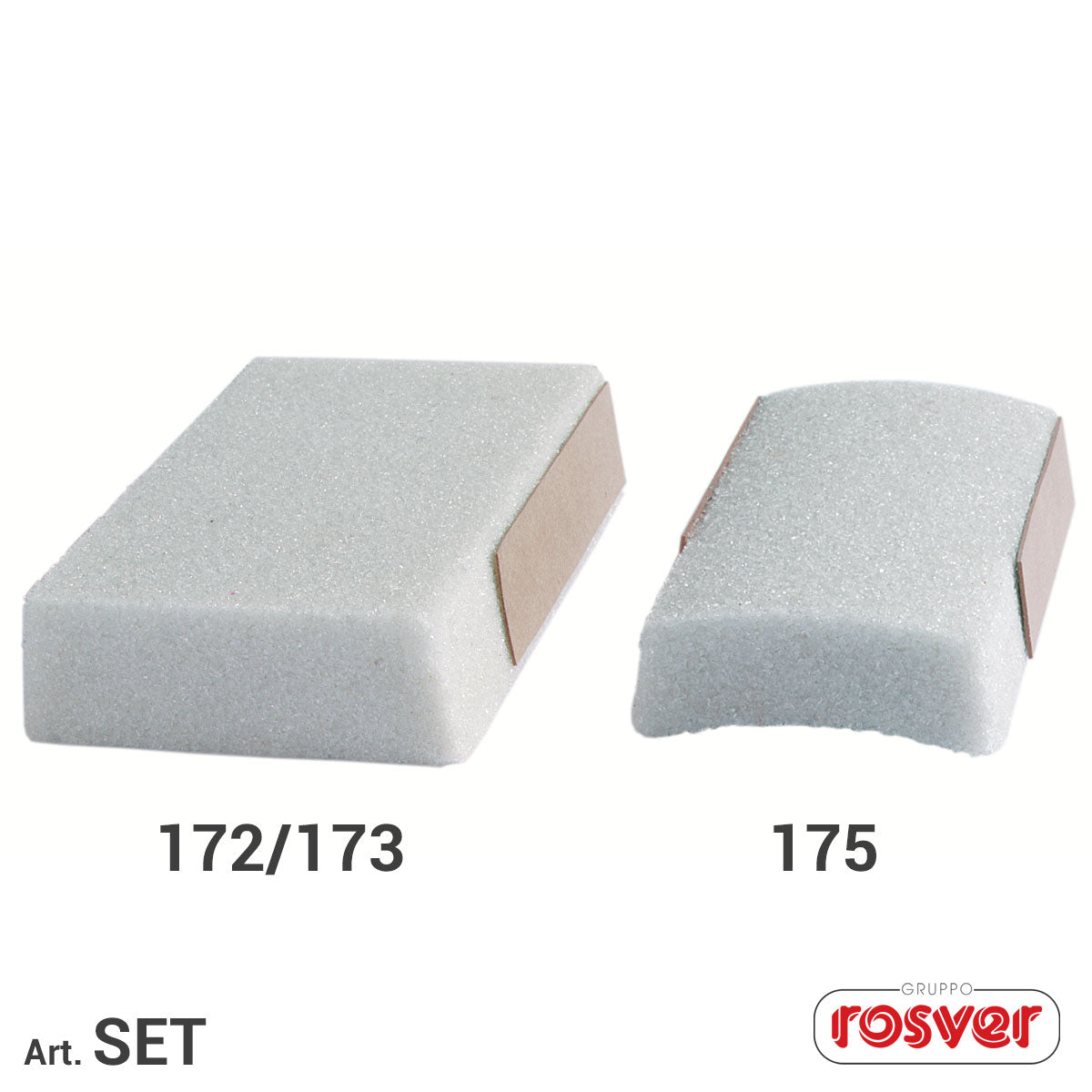 Weißes Korund-Segment - Rosver - SET - Conf.4 Stk.