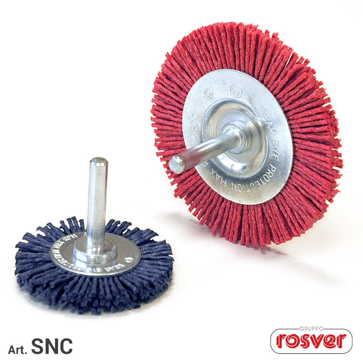 Nylon brushes with stem SNC G.6 Gr.80 - Rossa - Rosver - Conf.10pz