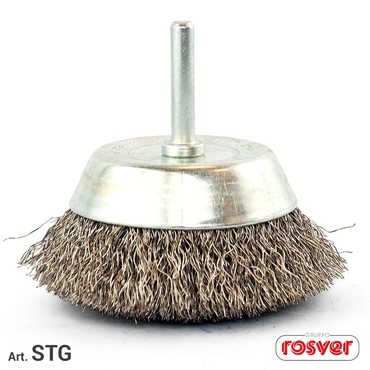 Cup Brush with Shaft - Rosver - STG G.6 Steel - Conf.20pz
