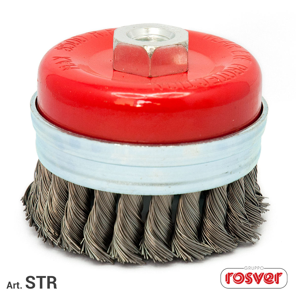 Twisted Knots Reinforced Cup Brush - Rosver - STR F.M14 Inox - Conf.1pz