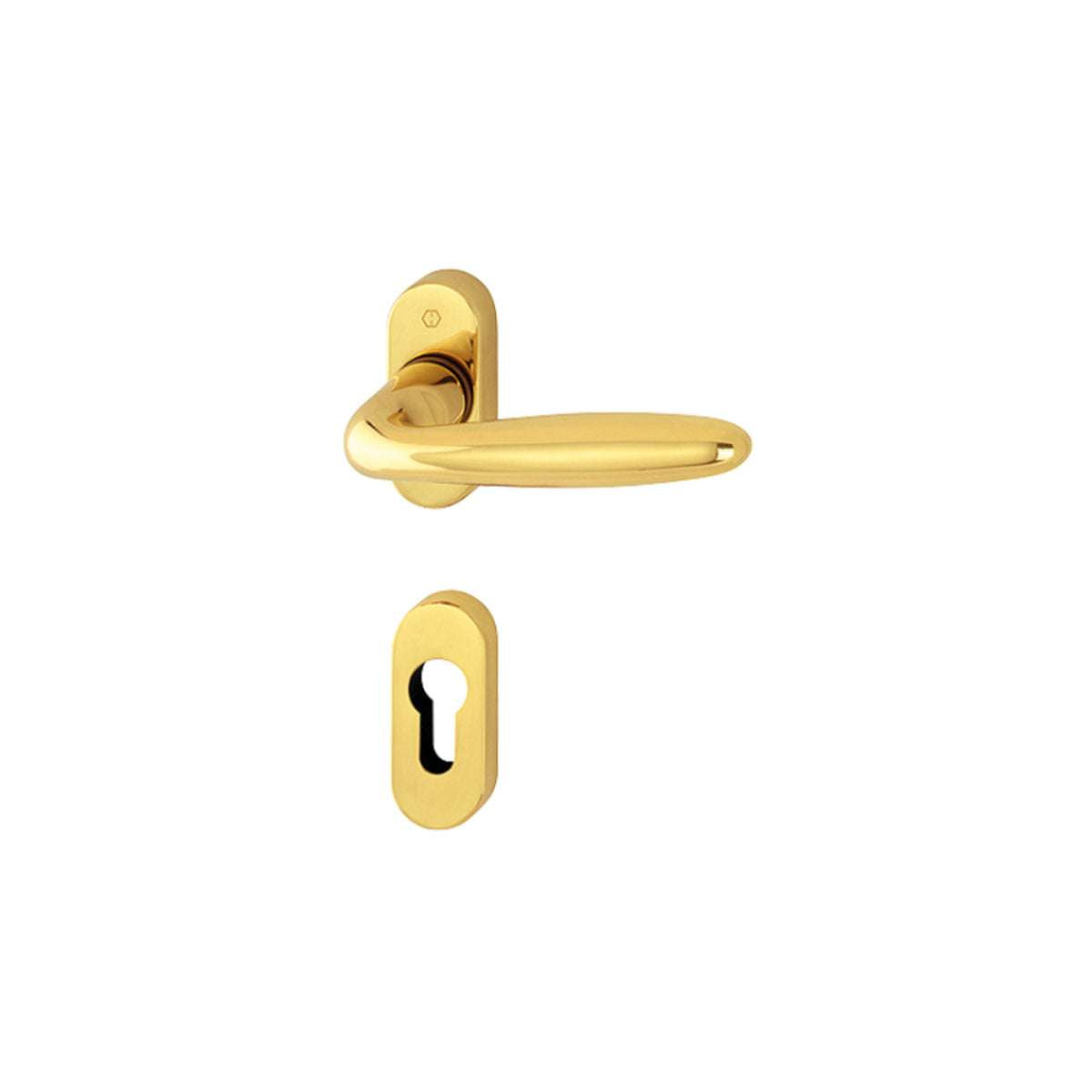 Verona handle with rosette and spout F71 polished brass - Hoppe 3243796