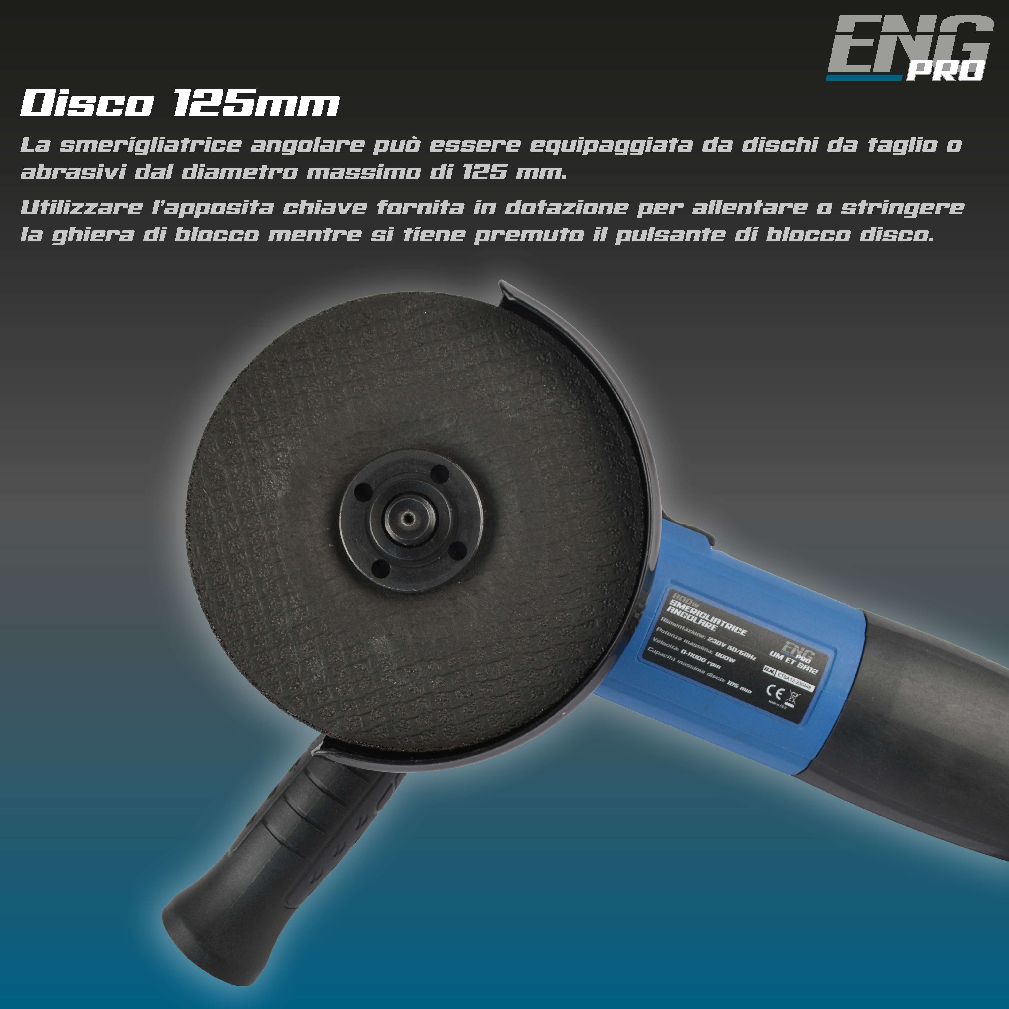 Electric angle grinder 125mm 800W - ENG PRO - UM ET SA12