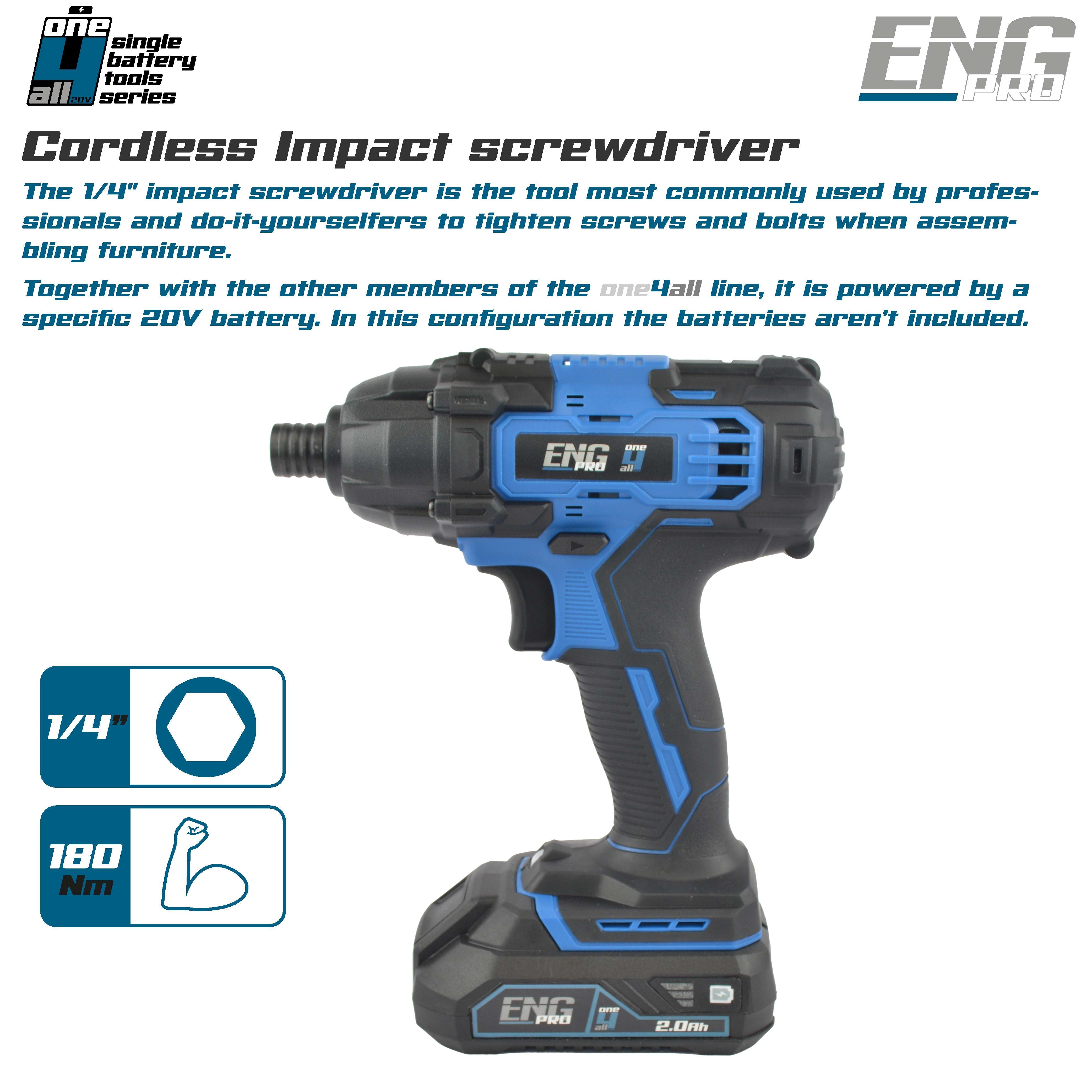 Impact wrench 1/4" professional 180 Nm ONE4ALL - ENG PRO 1B20-AI14