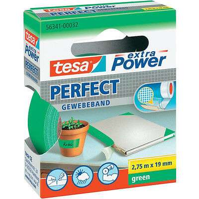 Adhesive tape 19mmX2,75m green cloth EXTRA POWER PERFECT TESA 56341