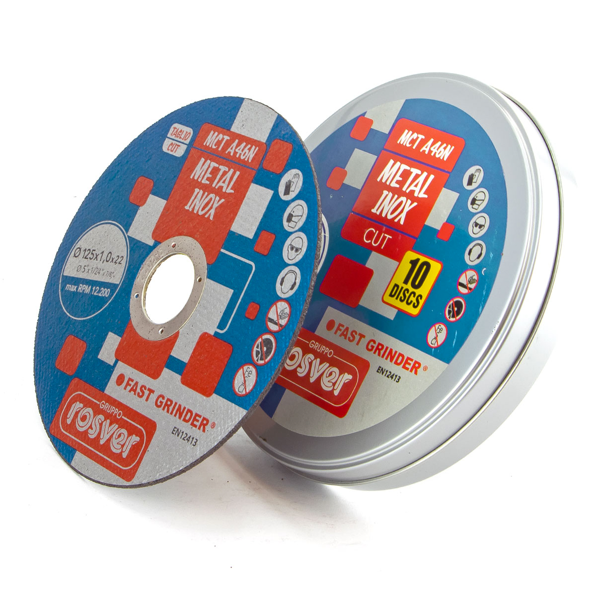 Thin Flat Cutting Discs MCT 115 A46N Stainless - Rosver - Conf.100pz