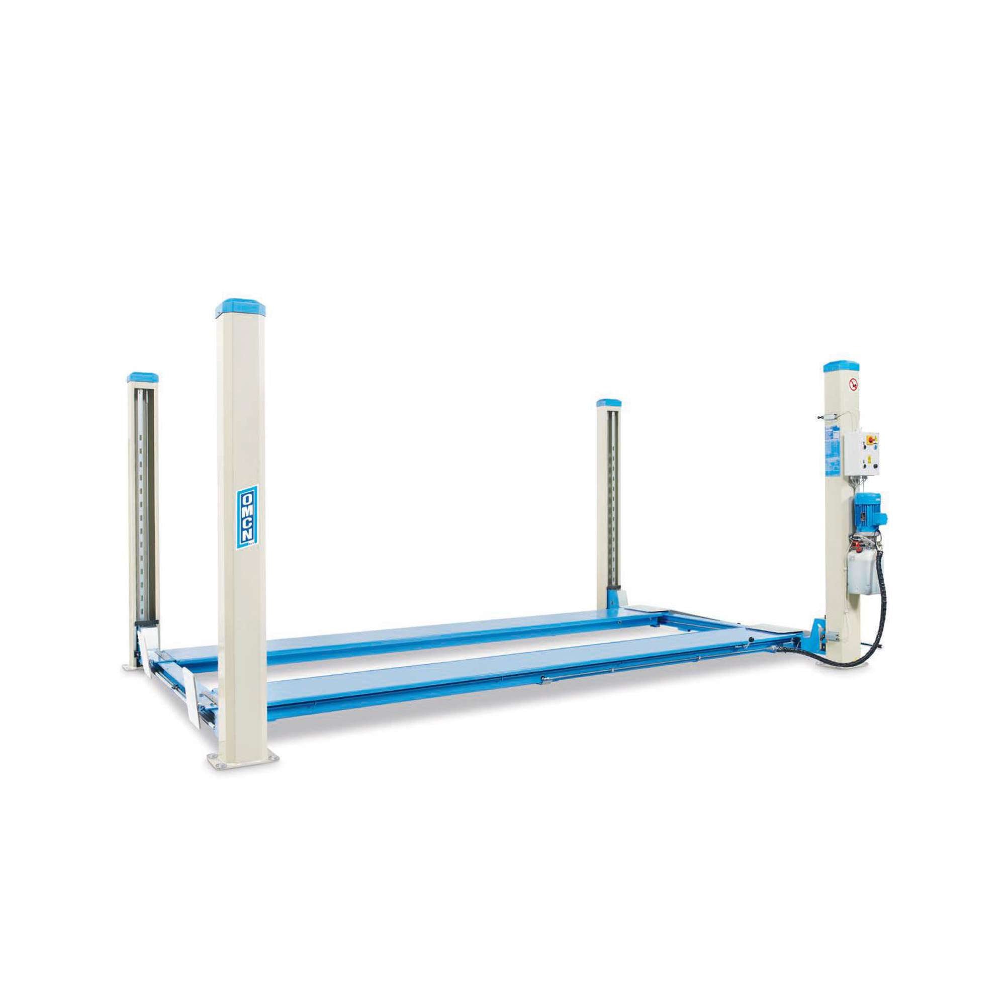 Electro-hydraulic 4-post lift capacity 4000 kg for flat platform OMCN