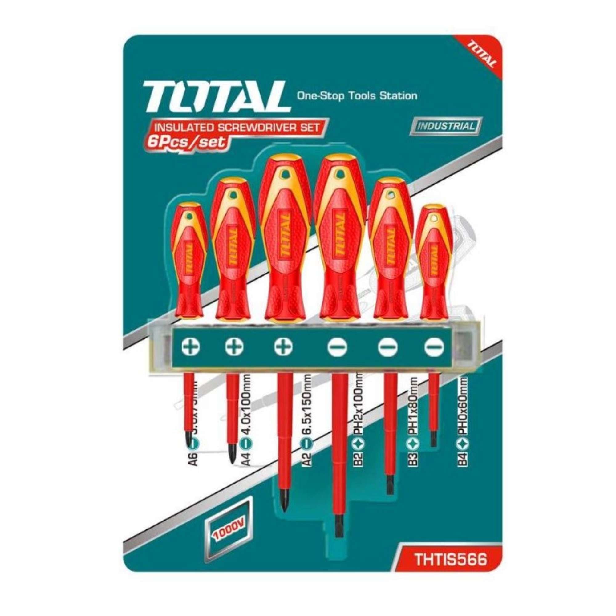 6-piece insulated electrician's screwdriver set - Total I4341000001