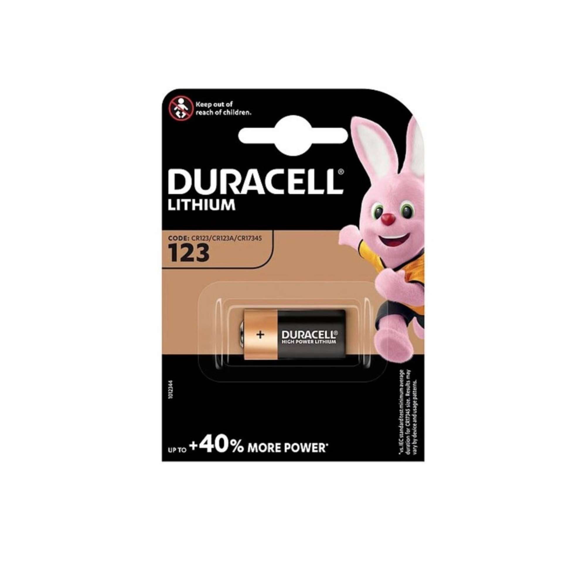 High Power Lithium 3V Specialized Photo Battery - DURACELL CR123