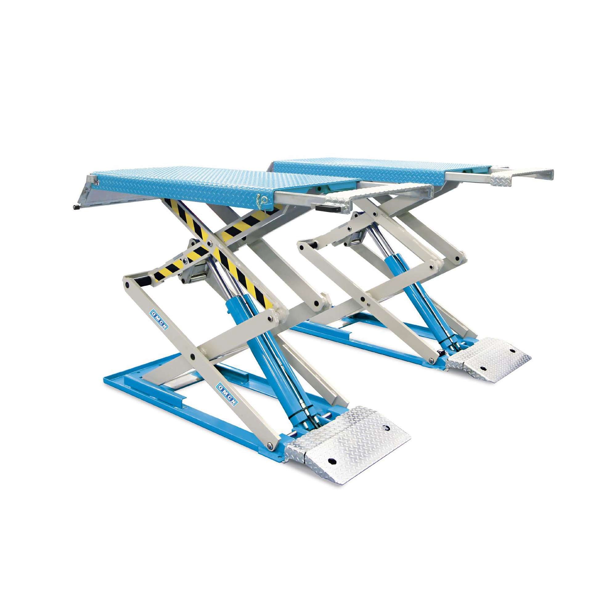 Electro-hydraulic double scissor lift capacity 3500 kg with extension - OMCN 718/M