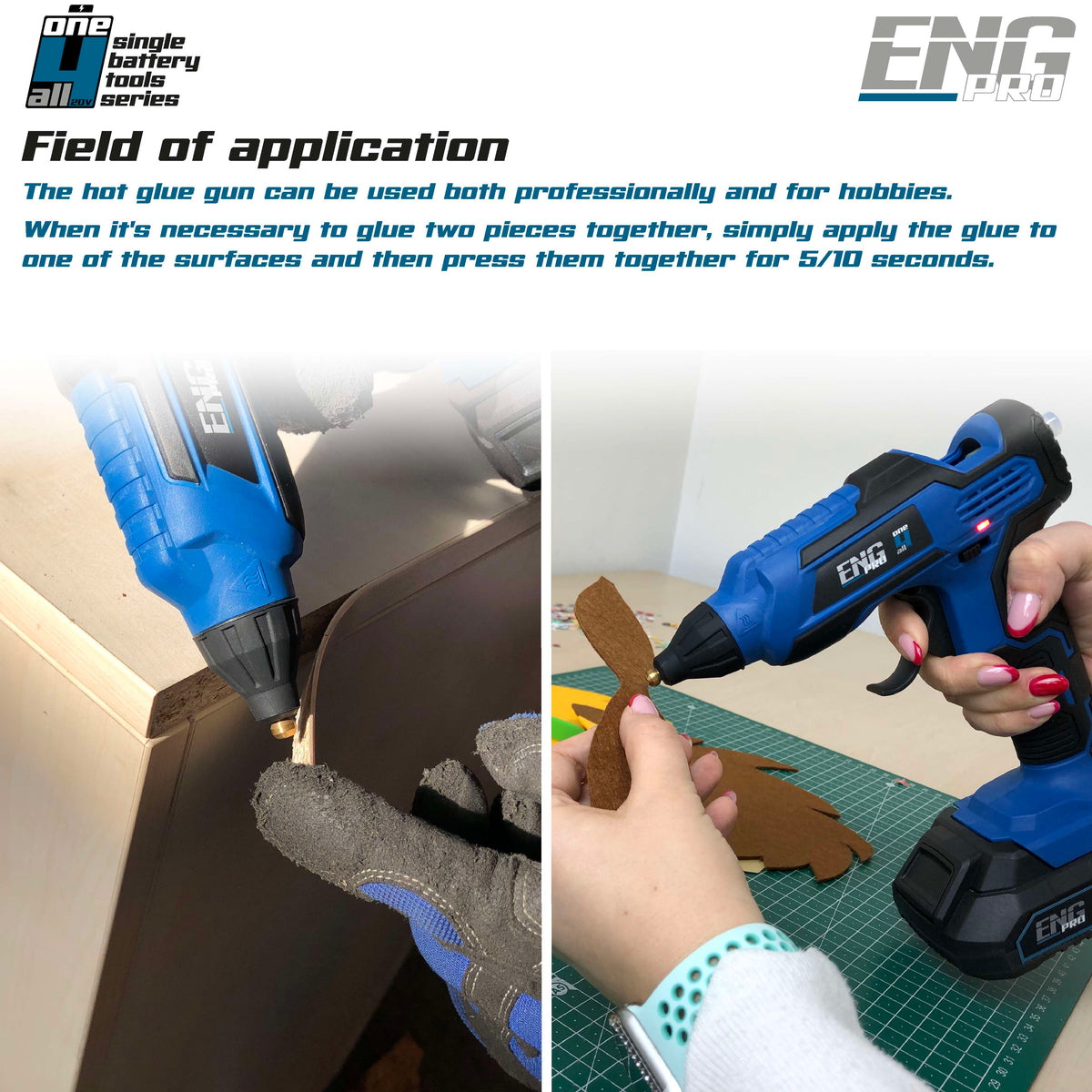 Cordless Glue Gun - Professional Line ONE4ALL 20V ENGPRO 1B20-PC00