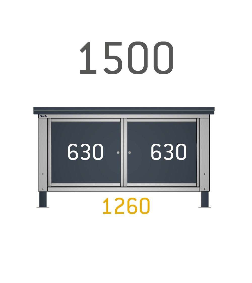 WORKBENCH CHEST OF DRAWERS 630 X 607 X 570 H - WITH A DRAWER AND A DOOR , CAPACITY 25 KG - FAMI FBG03S63C000404 - BLUE