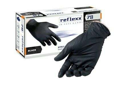 Reflexx R78 Nitrile Gloves without powder, medium, black, size M and XL 100 pcs