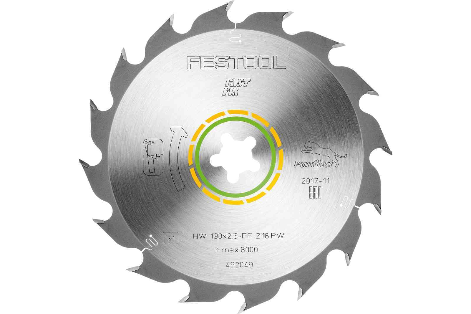 FESTOOL Saw blade HW 190X2,6 FFPW16 - 492049