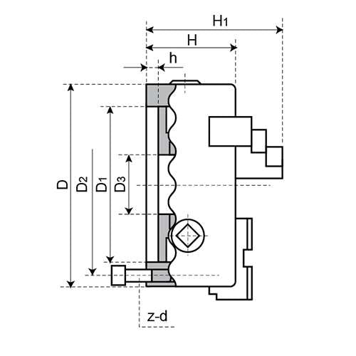 Self-centring chucks with 3+3 jaws 250 mm - MA AC M325