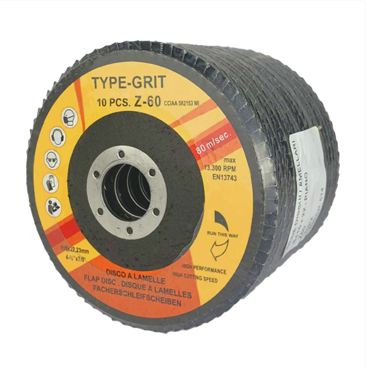 Flap Discs Neutral Brand Zirconium D125x22 Gr40-80 Rosver 10Pcs.