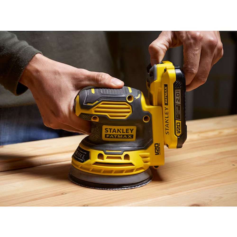 Random Orbital Sander 18V V20 Stanley Fatmax 2.0Ah 125mm SFMCW220D1S-QW