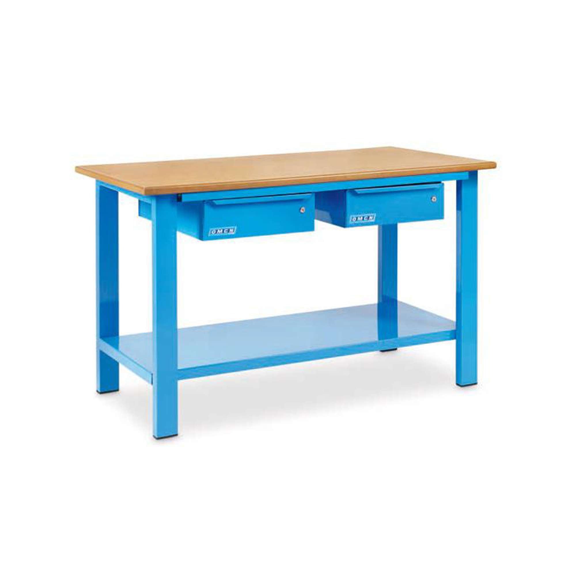 Workbench 1500x880x700mm with 2 drawers and wooden shelf - OMCN 1002/PL