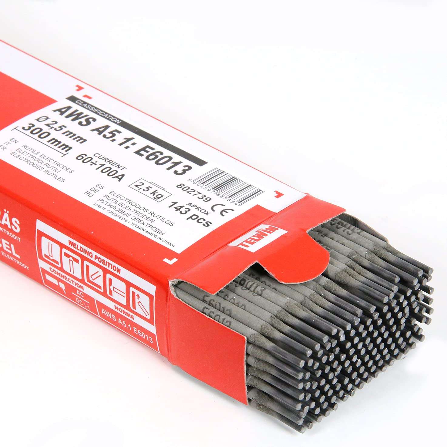 Steel welding electrodes 2,5 mm 2,5 kg - Telwin - 802739