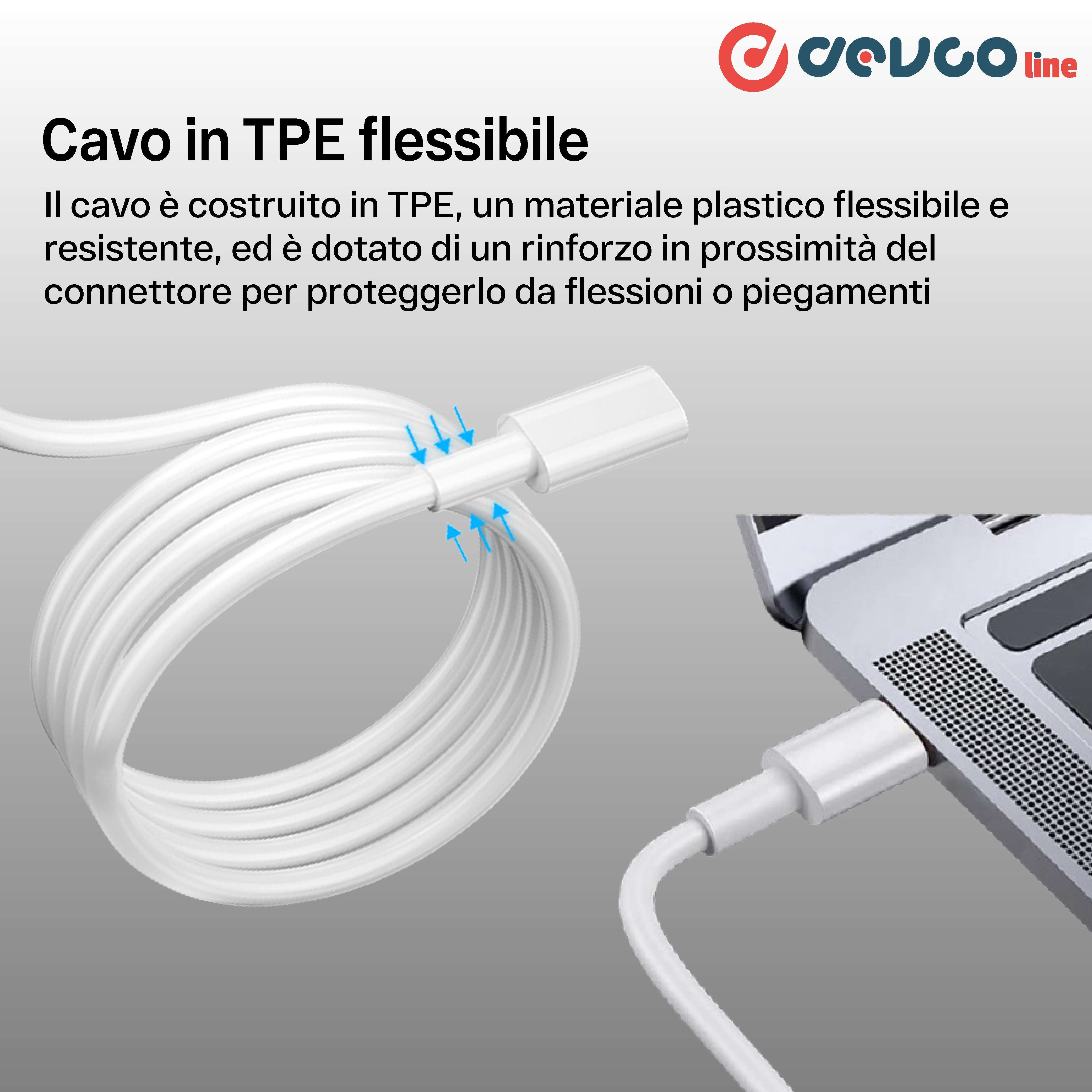 USB cable two connectors USB-C 1 meter - DEVCOline - AT CR 2TC1