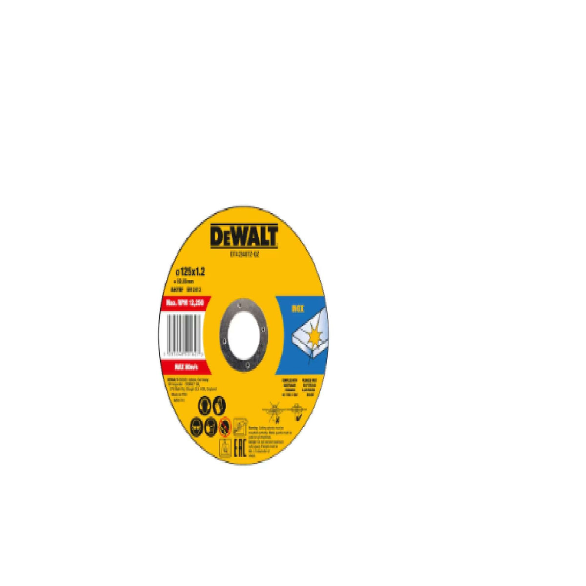 Set of 10 standard 125mm abrasive discs - Dewalt DT42340TZ-QZ