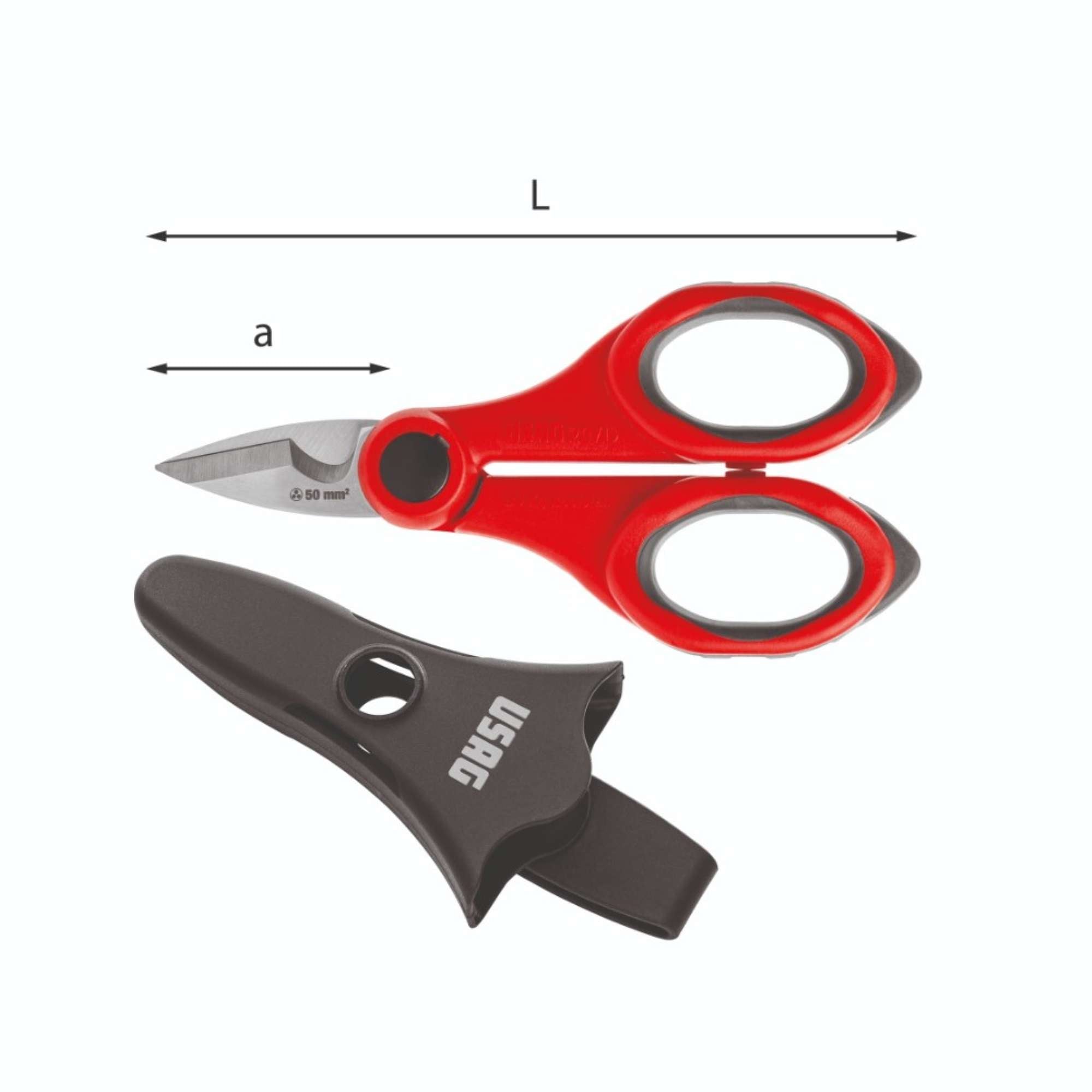 Electrician's scissors, stainless steel blades - Usag 207 D U02070008