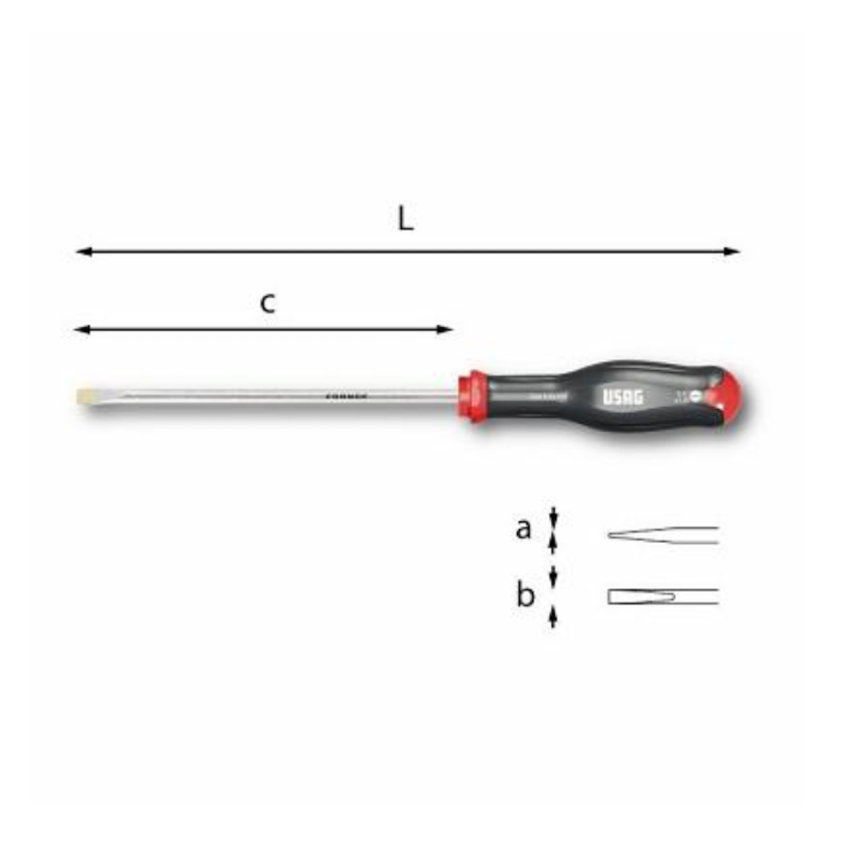 0,6x3,5x100mm M1 Screwdrivers fot slot-head L. 204mm - Usag 324 D